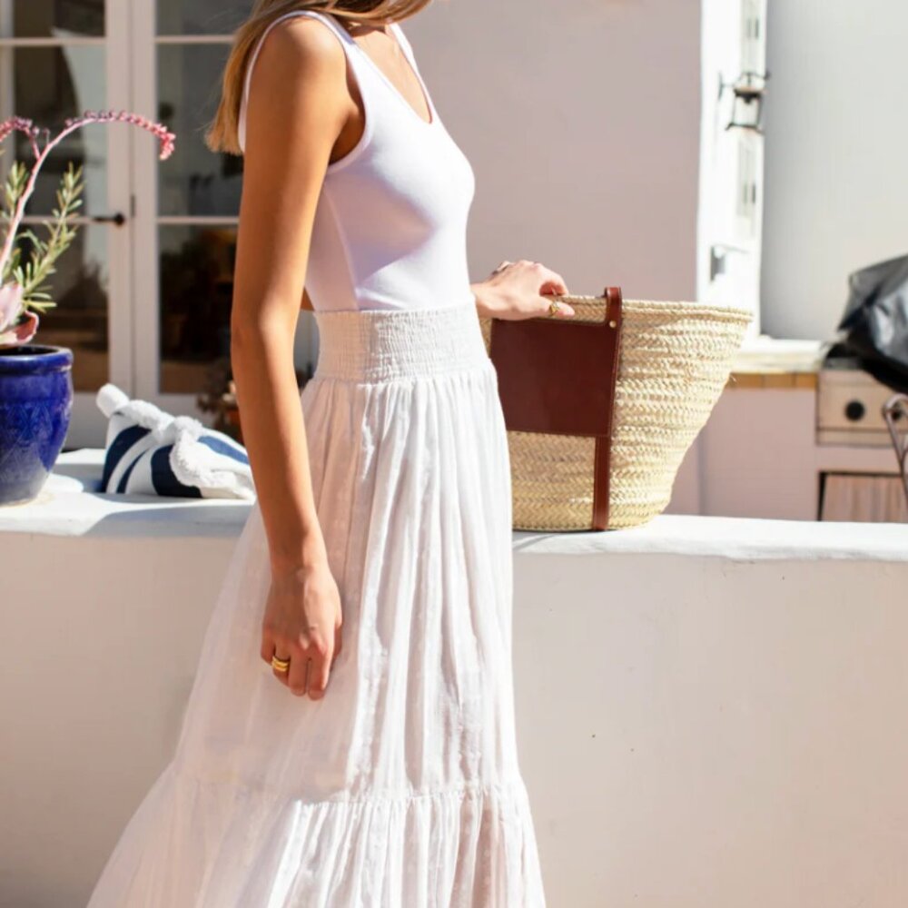 Emerson Fry Solstice Skirt - White Cotton Dobby Jacquard skirt - Picture 3 of 3